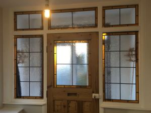 Plain glass panels replaced with beautiful pattern after