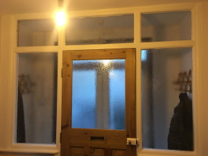 Plain glass panels replaced with beautiful pattern before